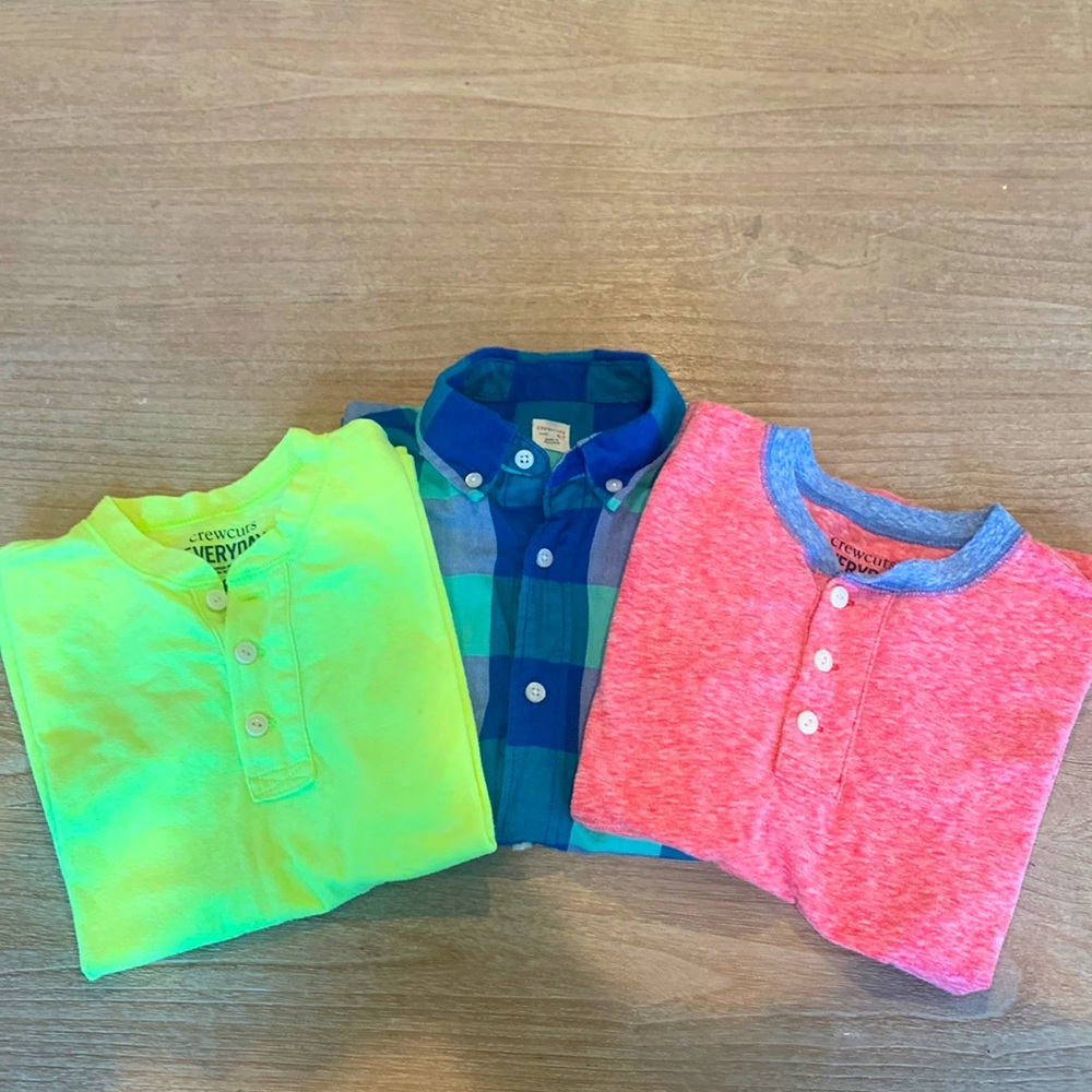 Crewcuts Button Down and 2 Henley Tee’s